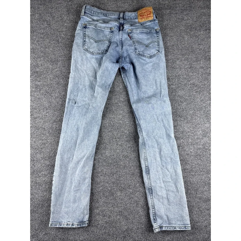 Levis 511 Jeans Mens Medium Wash Blue Slim Thrashed 32x32 Stretch Distressed